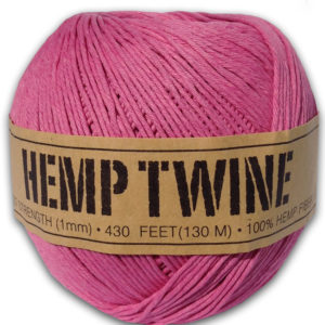 Hemp Twine 430 Feet of 1mm Pink