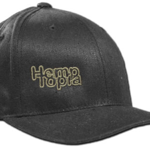 Black Hemptopia Logo Hemp Hat Cap