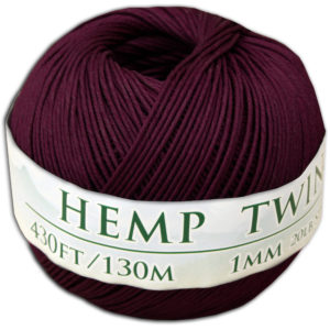 430 Feet of 1mm Bourbon Red Hemp Twine