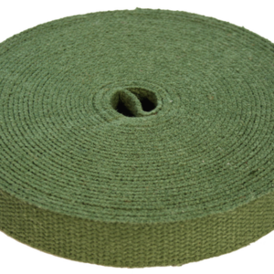 1" Romanian Green Hemp Webbing - 25 Meter Roll